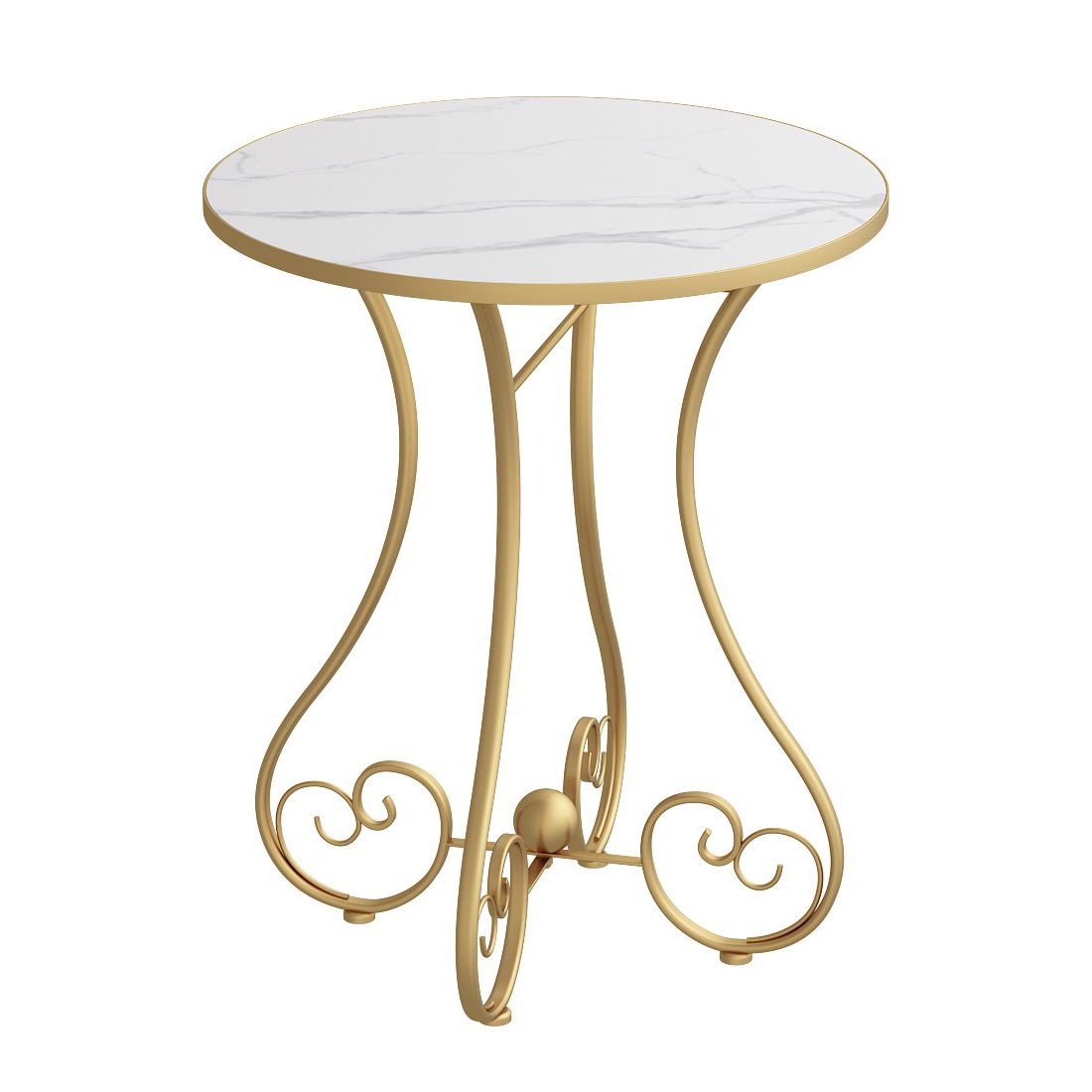 Metal X-base End Table Modernistic Round Side End Table for Living Room