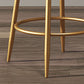 Glam Round Indoor Counter Chair Footrest Upholstered Low Back Dining Stool