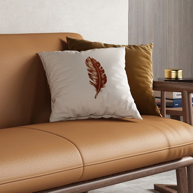 Faux Leather Modern Sofa Round Arm 28.7 "W Sofa with Bolster Pillows Clearhalo 'furn' 'furn_sofas' 'Furniture' 'furniture_sofas' 'Living Room Furniture' 'Sofa' 'sofas' 1200x1200_b52b7d6e-5622-4cb0-ba93-7829615313df