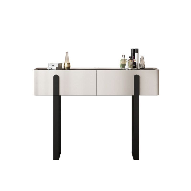 MODERNA VANITÀ DI FACCIO con 2 cassetti di stoccaggio set di vanità in legno bianco, 17,71 "di larghezza