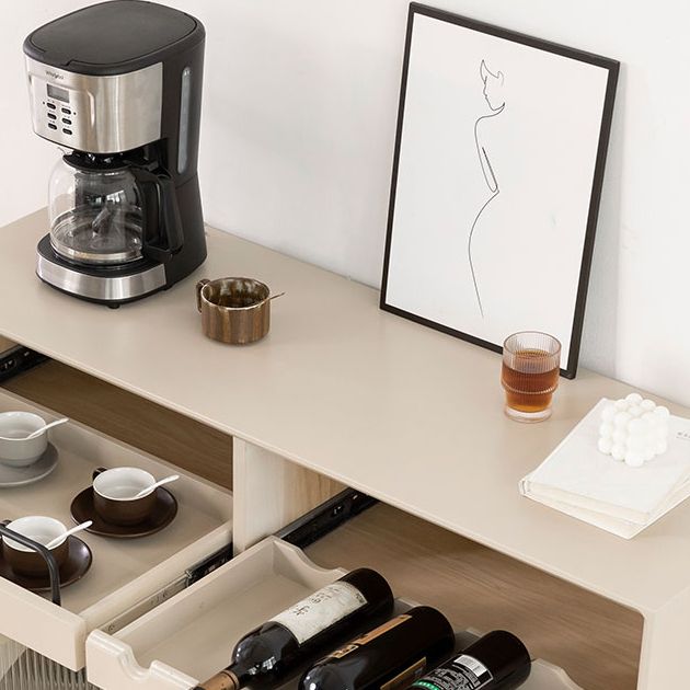 Moderno legno 39 "h sideboard buffet sala da pranzo buffet server con porte di vetro