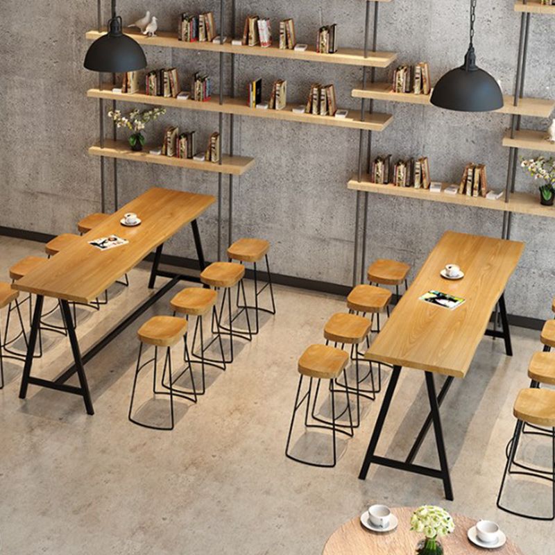 Rectangle Wood Counter Table Rectangle Industrial Style Bar Table for Kitchen Clearhalo 'Bar Furniture' 'Bar Tables' 'bar_tables' 'furn' 'furn_bar_tables' 'Furniture' 'Kitchen & Dining Furniture' 1200x1200_b52e4f59-da5d-470b-bb80-48568e3df34e