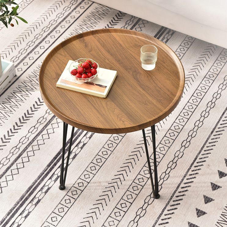 3 Legs Round Coffee Table Wooden Coffee Table in Brown Modern Style Clearhalo 'Coffee & Accent Tables' 'Coffee Tables' 'coffee_tables' 'furn' 'furn_coffee_tables' 'Furniture' 'Living Room Furniture' 1200x1200_b52e51a1-7a0f-4533-9af2-210a596a5380