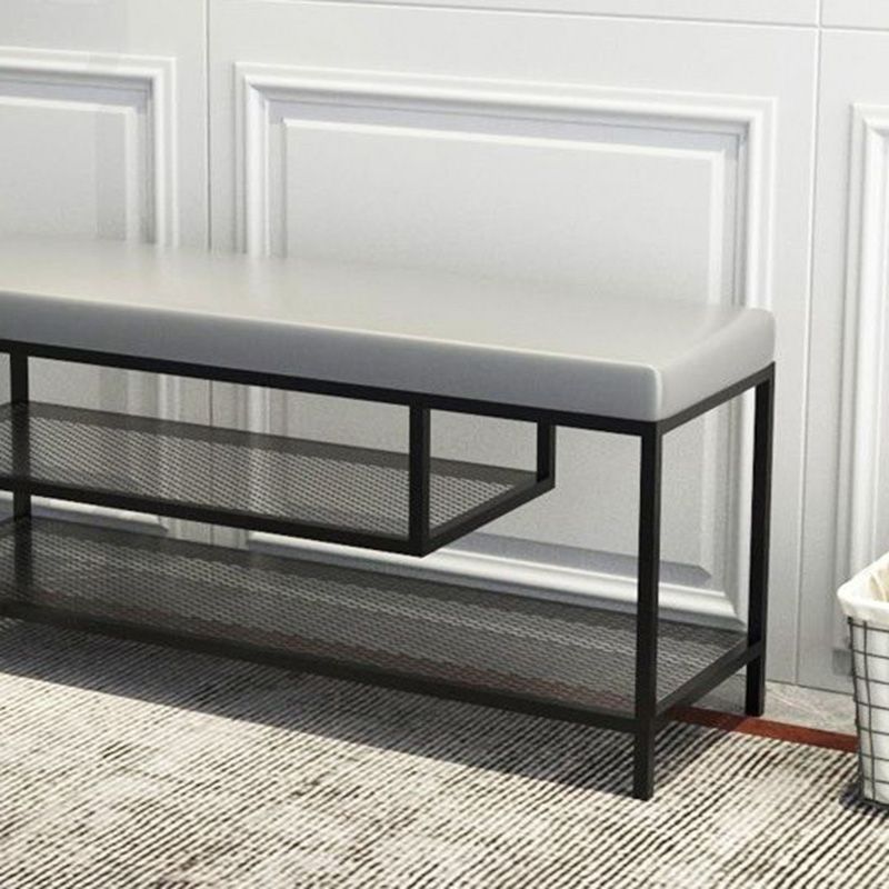 Banc de siège moderne mousse amortie de 17,72 pouces h avec rangement de chaussures