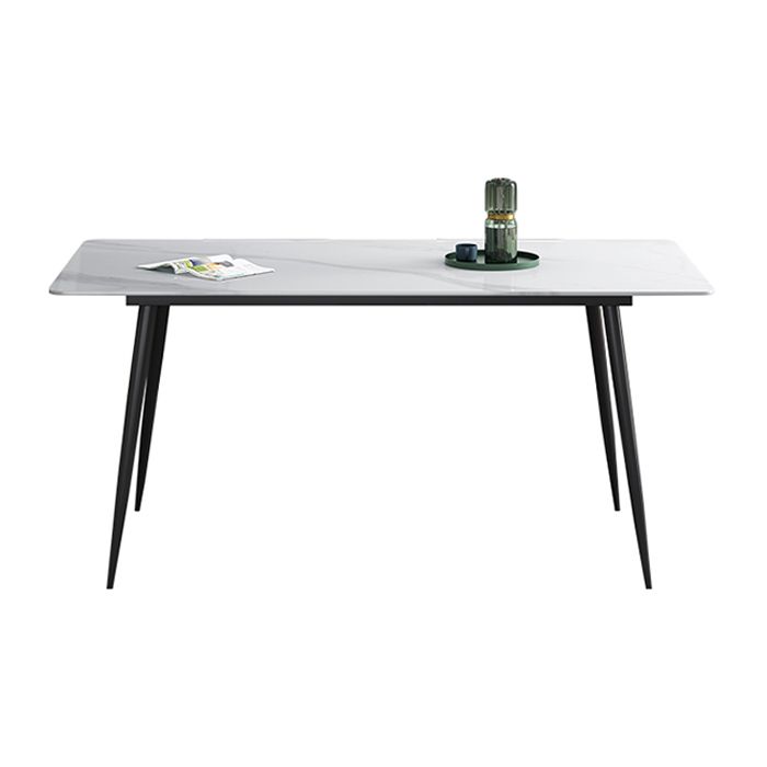 Rectangle Industrial Style Dining Table Sintered Stone Fixed Table for Kitchen Clearhalo ' dining_table' 'Dining Tables & Seating' 'Dining Tables' 'furn' 'furn_dining_table' 'Furniture' 'furniture_dining_table' 'Kitchen & Dining Furniture' 'kitchen&dining_furn' 'kitchen' 'kitchen_dining_table' 1200x1200_b52e9b21-a32b-4a35-a2e8-4f65444da4eb