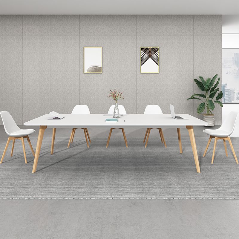 Manufactured Wood Contemporary Rectangle Table White Wood Top Table with 4 Legs Clearhalo ' dining_table' 'Dining Tables & Seating' 'Dining Tables' 'furn' 'furn_dining_table' 'Furniture' 'furniture_dining_table' 'Kitchen & Dining Furniture' 'kitchen&dining_furn' 'kitchen' 'kitchen_dining_table' 1200x1200_b52f9e7c-4955-454e-98d1-dd00bcf20563