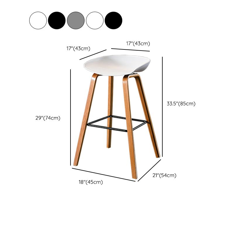 Salon contemporain Jois de bois tabouret de bar arrière basse avec repose-pied