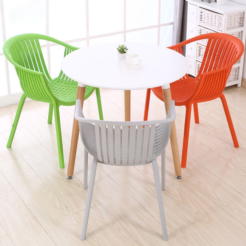 Scandinavian Dining Arm Chairs Plastic Slat Back Dining Armchair (Set of 4) Clearhalo ' kitchen&dining_furn' 'Dining Chairs' 'Dining Tables & Seating' 'dining_chair' 'furn' 'furn_dining_chair' 'Furniture' 'furniture_dining_chair' 'Kitchen & Dining Furniture' 'kitchen' 1200x1200_b532c206-d76f-4f5e-90b7-63f890a57dcf