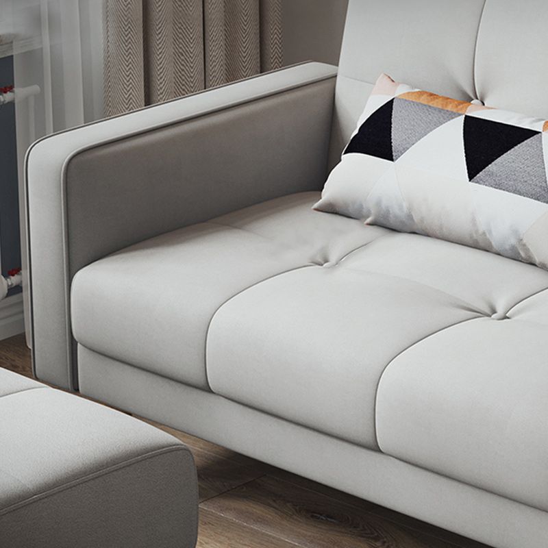 Contemporary Biscuit Back Sofa Bed 22.44"High Square Arm Sofa Bed Clearhalo 'furn' 'furn_sofas' 'Furniture' 'furniture_sofas' 'kitchen' 'kitchen_sofas' 'Living Room Furniture' 'Sofa' 'sofas' 1200x1200_b5346ac5-b94f-41b2-ab74-90493f7c6fcb