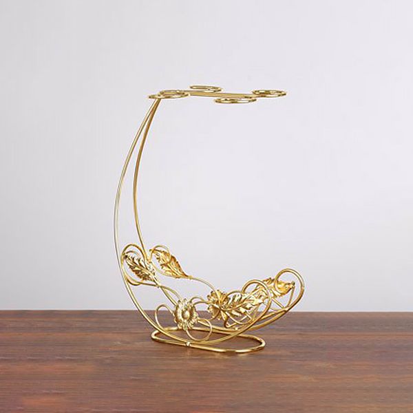 Contemporary Metal Wine Bottle Rack Countertop Bottle Holder for Living Room Clearhalo 'furn' 'furn_wine_racks' 'Furniture' 'Kitchen & Dining Furniture' 'Wine Racks' 'wine_racks' 1200x1200_b5347b8d-26ab-4d5c-a84f-c31d7cbdf6eb