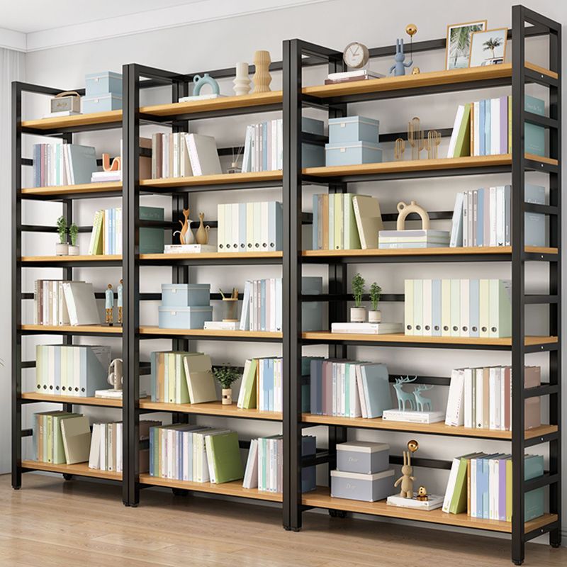 Modern Black Open Back Shelf Bookkast planken opgenomen voor thuiskantoor