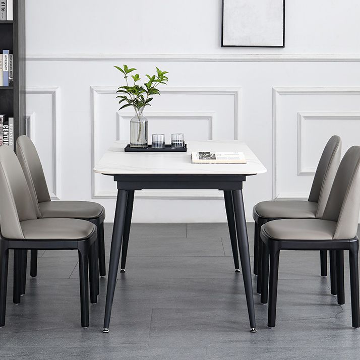 4-foot Stone Dinette Table Industrial Style Rectangle Dining Table with Drop Leaf Clearhalo ' dining_table' 'Dining Tables & Seating' 'Dining Tables' 'furn' 'furn_dining_table' 'Furniture' 'furniture_dining_table' 'Kitchen & Dining Furniture' 'kitchen&dining_furn' 'kitchen' 'kitchen_dining_table' 1200x1200_b5371a51-8570-4cb4-b590-8bfcdb122c87