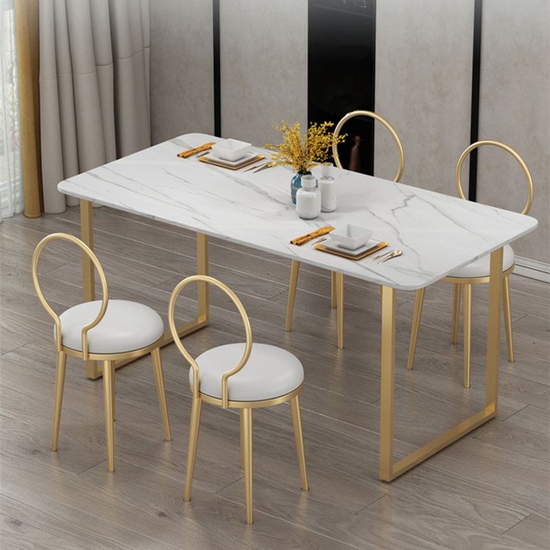 Glam Metal Dining Room Chair Armless Open Back Dining Side Chair for Home Use Clearhalo ' kitchen&dining_furn' 'Dining Chairs' 'Dining Tables & Seating' 'dining_chair' 'furn' 'furn_dining_chair' 'Furniture' 'furniture_dining_chair' 'Kitchen & Dining Furniture' 'kitchen' 1200x1200_b5384fb1-1754-4ccf-af5d-3ac6299c9497