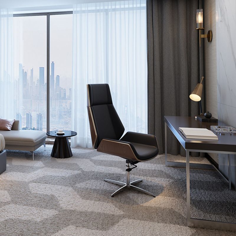 Contemporary Wheels Swivel Chair Faux Leather High Back Chair Clearhalo 'furn' 'furn_office_chair' 'Furniture' 'Office Chairs' 'Office Furniture' 'office_chair' 1200x1200_b53959aa-7f7d-4283-9f6c-37bbb9e19cb2