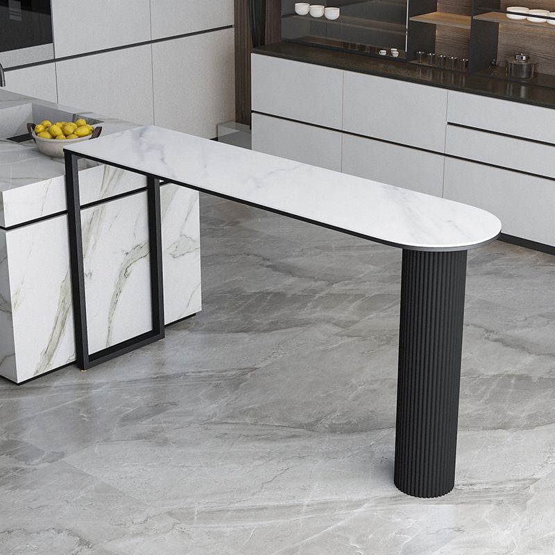 Free Form Double Pedestal Bar Table Stone Top Bar Height Table for Living Room Clearhalo 'Bar Furniture' 'Bar Tables' 'bar_tables' 'furn' 'furn_bar_tables' 'Furniture' 'Kitchen & Dining Furniture' 1200x1200_b53a2ac6-4273-417a-89f2-ab4d7b65c4a0