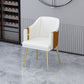 Silla de comedor de cuero tapizado de comedor de estilo glamoroso