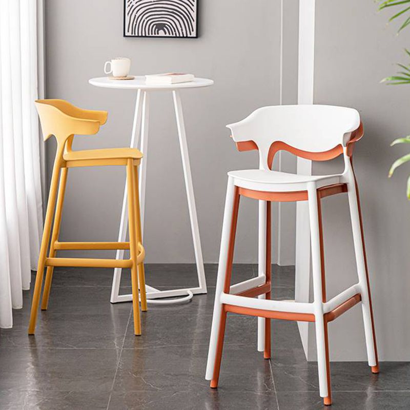 Industrial Stackable Bar Height Stool Plastic Low Back Bar Stool for Dining Room Clearhalo 'Bar Furniture' 'Bar Stools' 'bar_stools' 'furn' 'furn_bar_stools' 'Furniture' 'Kitchen & Dining Furniture' 1200x1200_b53b54ce-843a-4b32-a6b8-c47a97c158c3