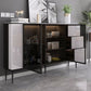 3-Drawer Engineered Wood Sideboard Modern Adjustable Shelving Credenza Clearhalo 'buffet_sideboard' 'Buffets & Sideboards' 'furn' 'furn_buffet_sideboard' 'Furniture' 'furniture_buffet_sideboard' 'Kitchen & Dining Furniture' 1200x1200_b53b7d7a-ab3d-4c13-9362-dca42b80e8ff