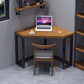 Industrial Home Brown Writing Desk Corner Wooden Writing Desk