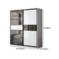 Contemporary Wardrobe Closet Wood and Glass Wardrobe Armoire