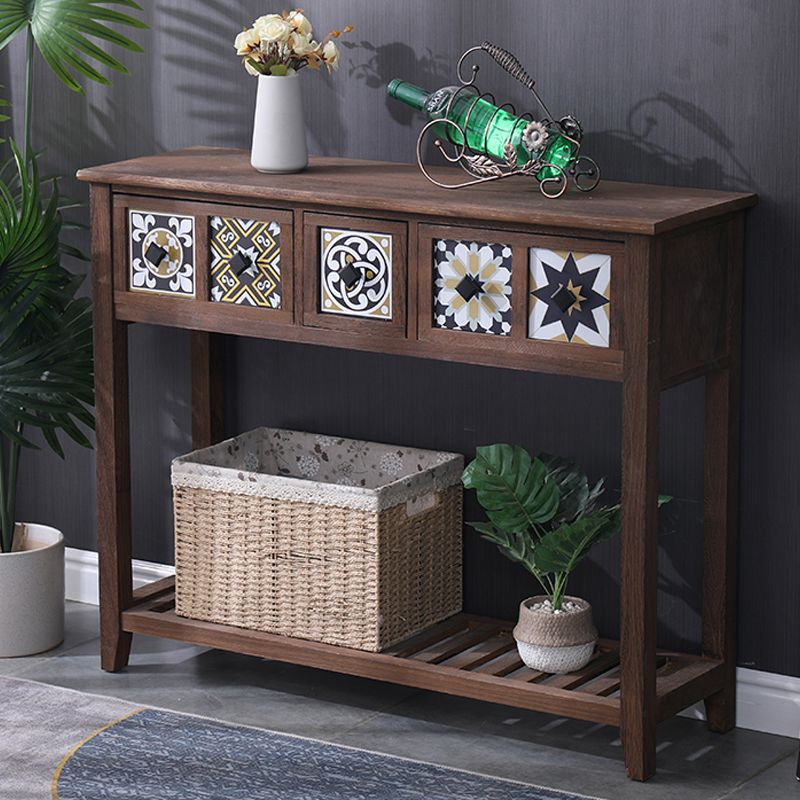 Mid-Century Modern Console Table Rectangle Console Table Floor Shelf Clearhalo 'Console Tables' 'console_tables' 'Entry & Mudroom Furniture' 'furn' 'furn_console_tables' 'Furniture' 1200x1200_b53d08bc-795a-469a-bcc1-f43379f3c1f5