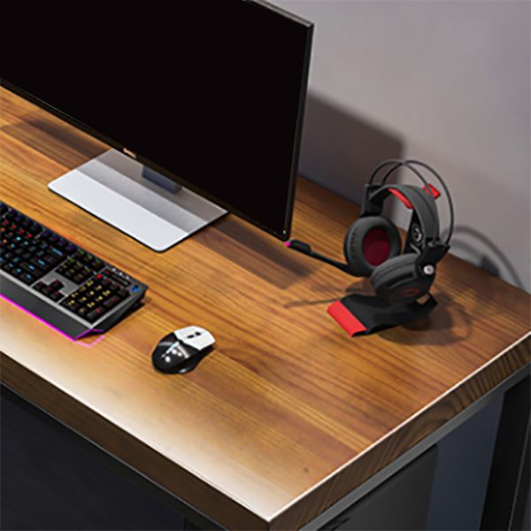 Scrivania rettangolare in legno massello scrivania da gioco industriale con gambe metalliche