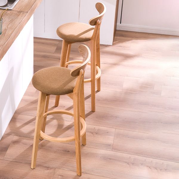 Contemporary Beech Home Barstool Matte Finish Upholstered Bar Stools Clearhalo 'Bar Furniture' 'Bar Stools' 'bar_stools' 'furn' 'furn_bar_stools' 'Furniture' 'Kitchen & Dining Furniture' 1200x1200_b53d38a4-02a8-4ba4-b32b-b064dbaa5ce5