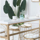 Rectangle White Solid Wood Table Gold and Metal Base Bar Table for Kitchen Living Room Clearhalo 'Bar Furniture' 'Bar Tables' 'bar_tables' 'furn' 'furn_bar_tables' 'Furniture' 'Kitchen & Dining Furniture' 1200x1200_b53e63d8-64f5-4053-ae63-39d2dfb24385