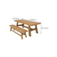 Table de salle à manger de style simplicité Table de dîner rectangulaire en bois massif en naturel