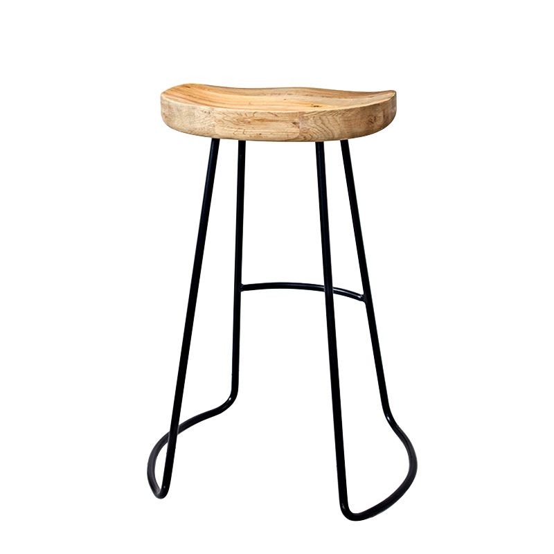 Saddle Seat Coffee Shop Bar & Counter Stool Modern Wood and Metal Dining Stool Clearhalo 'Bar Furniture' 'Bar Stools' 'bar_stools' 'furn' 'furn_bar_stools' 'Furniture' 'Kitchen & Dining Furniture' 1200x1200_b53ee203-1cc8-4329-bcac-eb4ee4d2e194