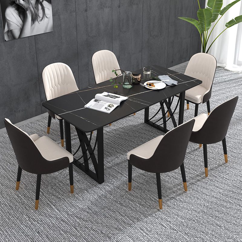 1/2/4/5/7 Pieces Dinette Set Modern Sintered Stone Dining Table Set with Chairs Clearhalo 'Dining Room Sets' 'Dining Tables & Seating' 'dining_room_set' 'furn' 'furn_dining_room_set' 'Furniture' 'furniture_dining_room_set' 'Kitchen & Dining Furniture' 'kitchen&dining_furn' 'kitchen' 1200x1200_b5402b15-7fb4-46cc-a661-2a53e80ec5de