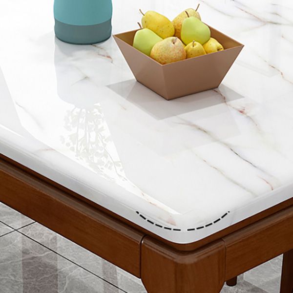 Rectangle Dining Site Table Contemporary Style Faux Marble Furniture