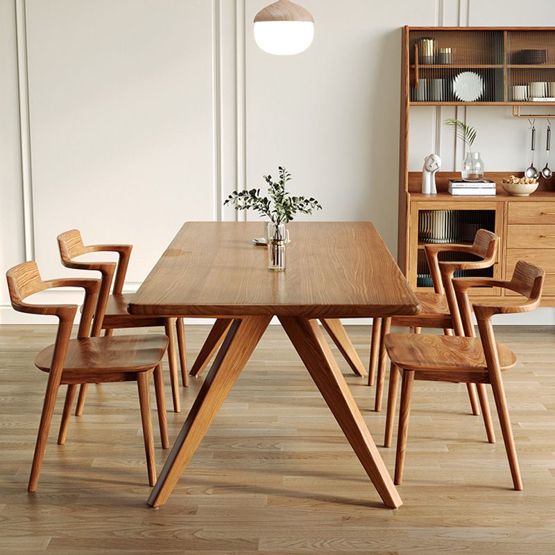 Modern 1/5/7 Pieces Dining Set Rectangle Pine Wood Dining Table for Dining Room Clearhalo 'Dining Room Sets' 'Dining Tables & Seating' 'dining_room_set' 'furn' 'furn_dining_room_set' 'Furniture' 'Kitchen & Dining Furniture' 1200x1200_b5416f57-5c5d-48b0-aa85-2a978afa2b40
