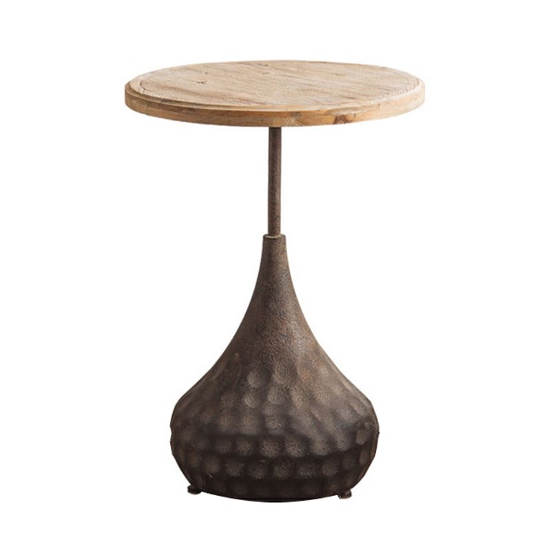 French Country Round Wooden Top Side Table Antique Brown Pedestal End Snake Table Clearhalo 'Coffee & Accent Tables' 'End & Side Tables' 'end_side_tables' 'furn' 'furn_end_side_tables' 'Furniture' 'Living Room Furniture' 1200x1200_b54324ef-aaaf-4571-b38a-ccfa127502ee