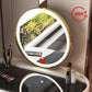 Glass Top Makeup Vanity Desk Lighted Mirror Vanity Dressing Table Set Clearhalo 'Bedroom Furniture' 'furn' 'furn_makeup_vanities' 'Furniture' 'Makeup Vanities' 'makeup_vanities' 1200x1200_b5440283-09a8-40d4-9446-fbbdcc663069