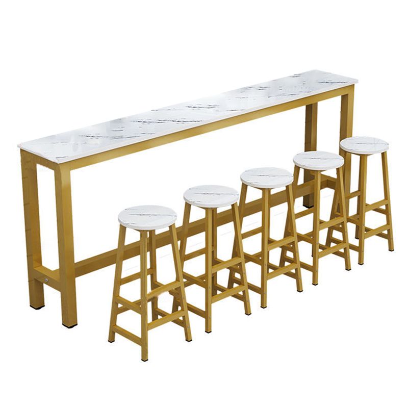 Contemporary Bar Dining Table Rectangle Bar Table with Trestle Base Clearhalo 'Bar Furniture' 'Bar Tables' 'bar_tables' 'furn' 'furn_bar_tables' 'Furniture' 'furniture_bar_tables' 'Kitchen & Dining Furniture' 1200x1200_b5449e27-509f-460a-90bd-659c20cd5b1e