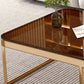 Glam Nesting Couchtisch-Set, Couchtisch aus Schiefer mit quadratischem Rahmen
