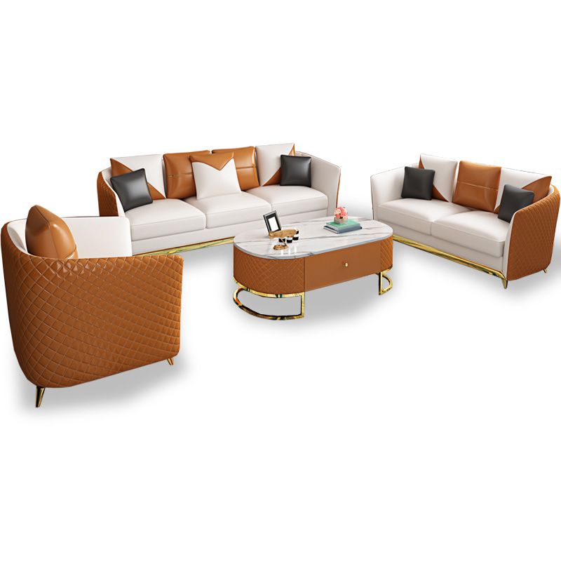 Cuscini di divano braccio smoking glam divano in pelle genuina con gambe