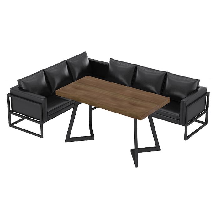 Industrial Dining Table Pine Solid Wood Table with Black Base for Home Kitchen Dinner Clearhalo ' dining_table' 'Dining Tables & Seating' 'Dining Tables' 'furn' 'furn_dining_table' 'Furniture' 'furniture_dining_table' 'Kitchen & Dining Furniture' 'kitchen&dining_furn' 'kitchen' 'kitchen_dining_table' 1200x1200_b5474397-5831-47a4-bf35-8a2255bc839c