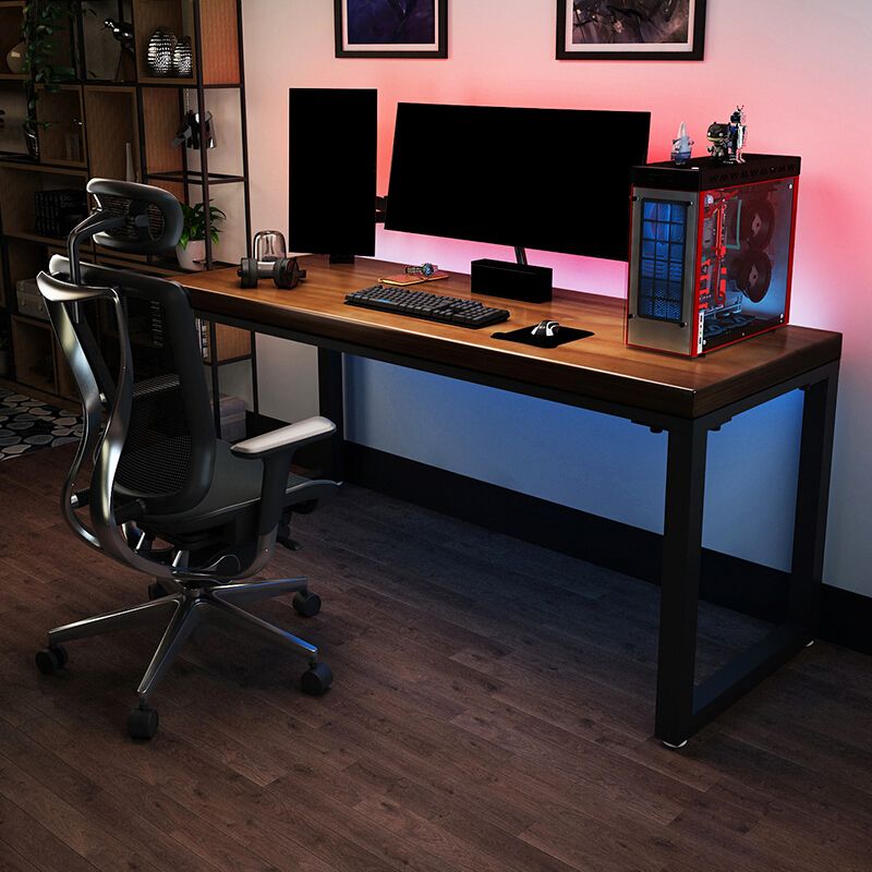 Tavolo da scrittura industriale in legno massiccio rettangolare home office scrivania