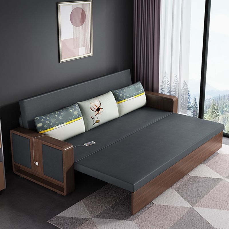 31 "De large canapé-lit contemporain futon gris oreiller comprenant un canapé-lit