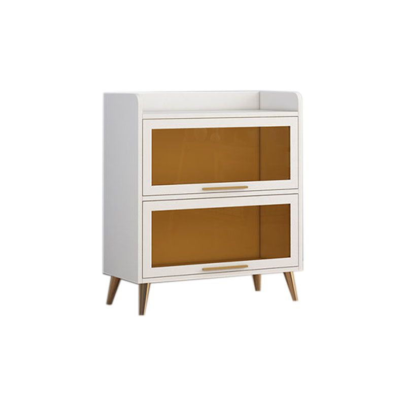 Porta di vetro Sideboard contemporanea Bianco in legno ingegnerizzato per sala da pranzo