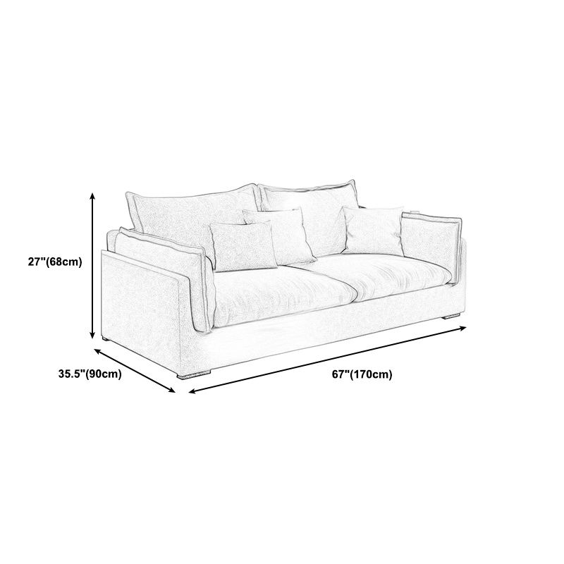 Fabric Living Room Pillow Top Arm Standard Cushions Light-grey Settee Clearhalo 'Furniture' 'furniture_sofas' 'kitchen' 'kitchen_sofas' 'Living Room Furniture' 'Sofa' 'sofas' 1200x1200_b54dc8ba-5260-4b57-bc59-86ffbce53538