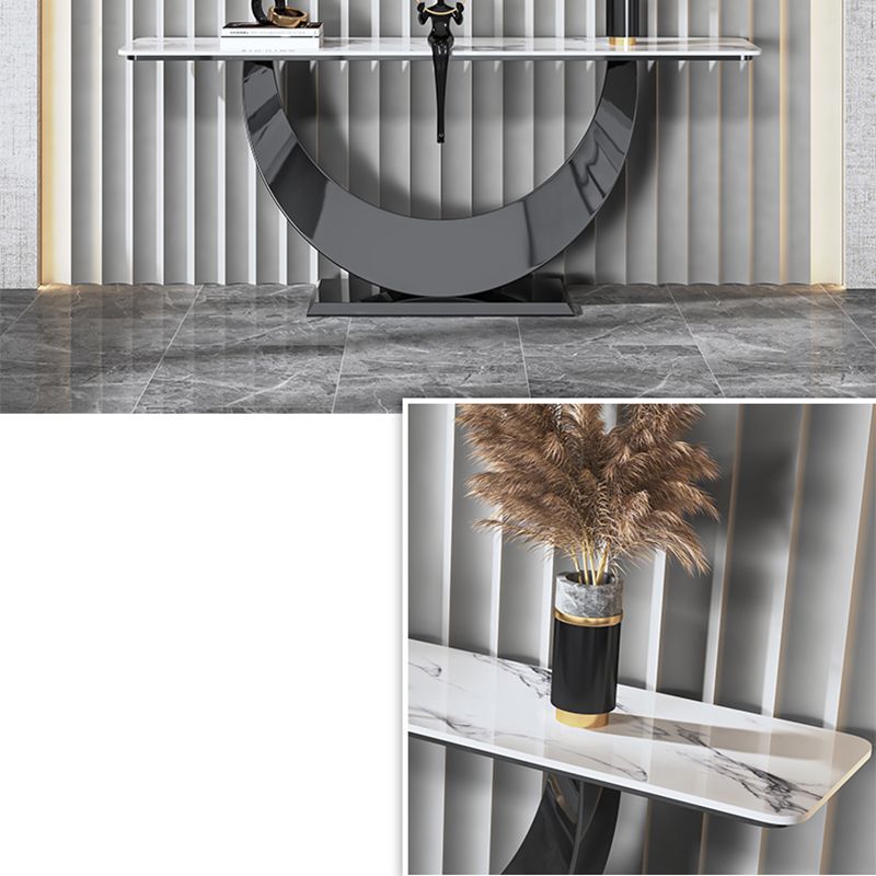 Console rettangolare di pietra Tabella 1-SHELF 31,5 "TABELLO DI ACCENTO ALTA