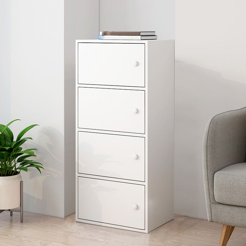 Armadio di stoccaggio del rettangolo minimalista con manopole in legno