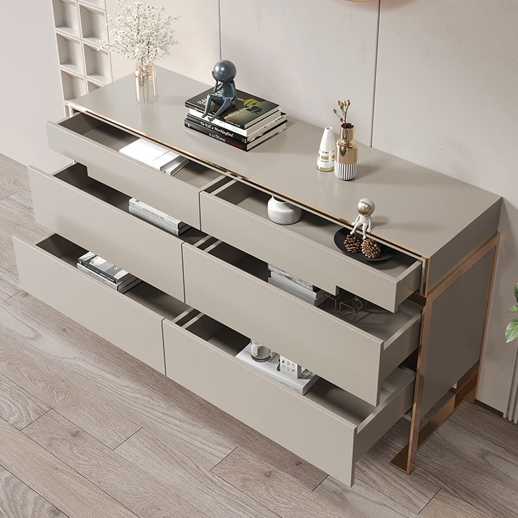 Comenedor de almacenamiento glamorante de estados de madera con 6 cajones