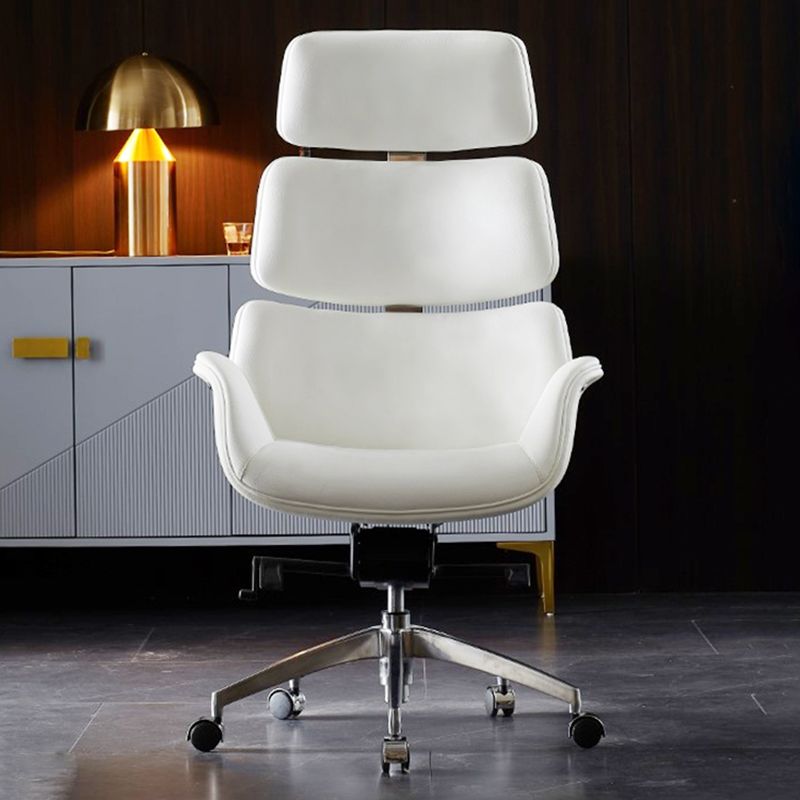 Contemporary Leather Managers Chair Height-adjustable Swivel Chair for Office Clearhalo 'furn' 'furn_office_chair' 'Furniture' 'Office Chairs' 'Office Furniture' 'office_chair' 1200x1200_b5523ed9-c27f-40df-977c-55ca50271684