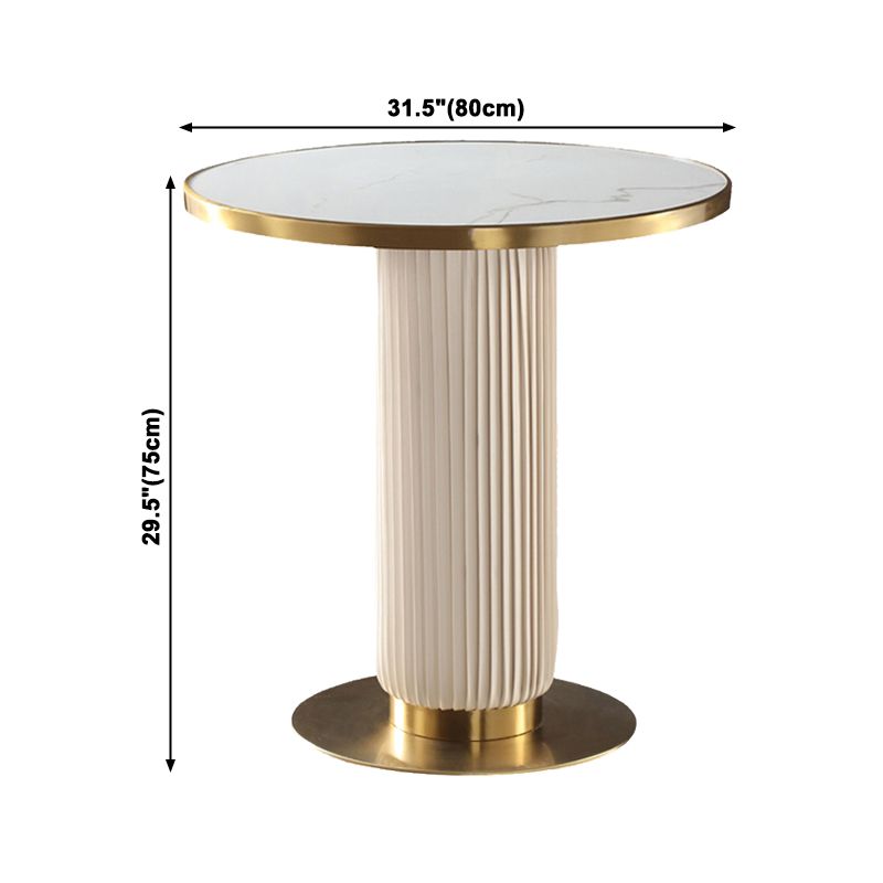 Round Shape Sintered Stone Dining Table Glam Pedestal Table for Dining Room Clearhalo ' dining_table' 'Dining Tables & Seating' 'Dining Tables' 'furn' 'furn_dining_table' 'Furniture' 'furniture_dining_table' 'Kitchen & Dining Furniture' 'kitchen&dining_furn' 'kitchen' 'kitchen_dining_table' 1200x1200_b5532296-26ab-4d34-b807-47885a96fa6a