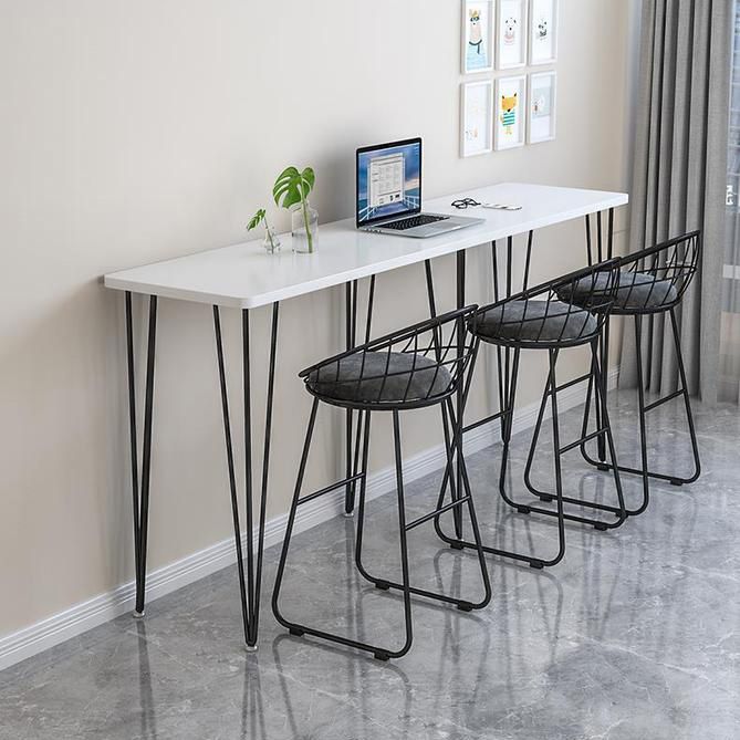 Tavolo da bar per top in legno per finitura lucidata tavolo da pub in metallo in metallo