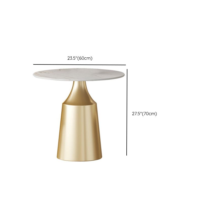 Modern Round Dining Table Glossy White Stone Top Table for Home Clearhalo 'Dining Tables & Seating' 'Dining Tables' 'dining_table' 'furn' 'furn_dining_table' 'Furniture' 'Kitchen & Dining Furniture' 1200x1200_b553d633-2687-47f8-b460-748b6c4835b8